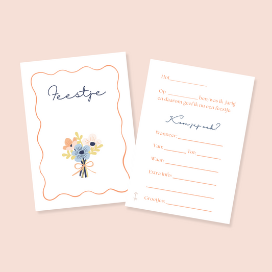 Uitnodiging kinderfeestje | Bloem
