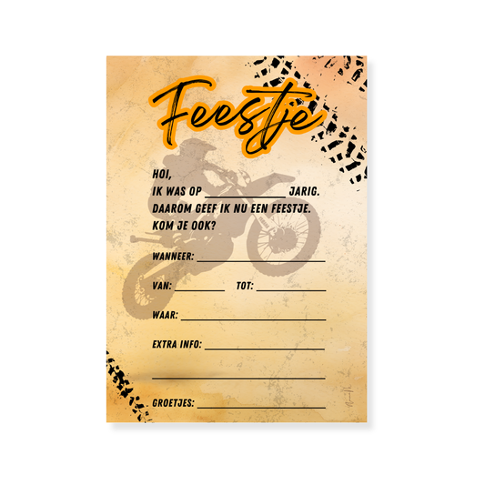 Uitnodiging Kinderfeestje | Crossmotor