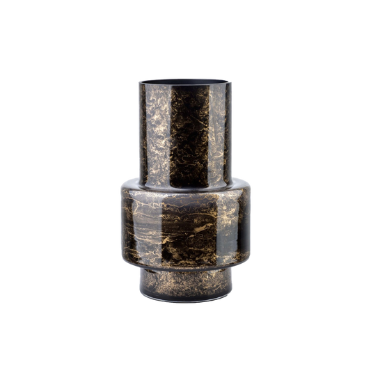 Vaas Cristie | Marmer effect zwart/goud | 34cm hoog