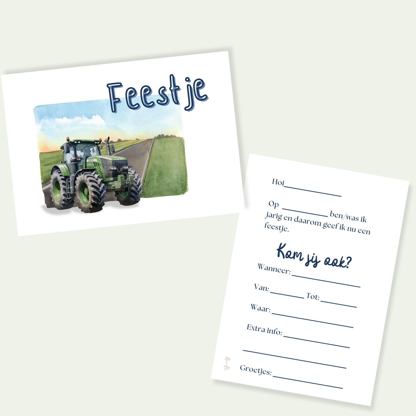 Uitnodiging kinderfeestje | Tractor