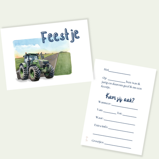 Uitnodiging kinderfeestje | Tractor