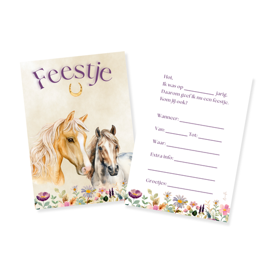 Uitnodiging kinderfeestje | Paarden