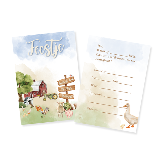 Uitnodiging Kinderfeestje | Boerderij